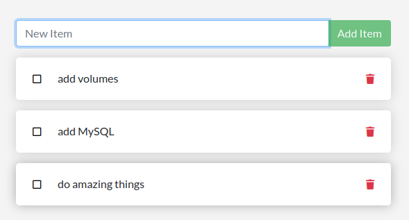Items added to todo list